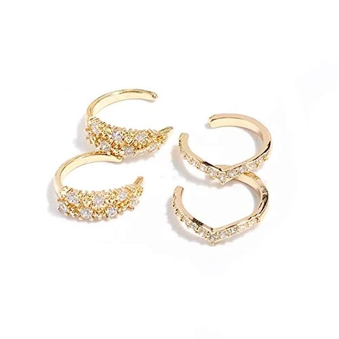 Vercret Gold Earrings Cuff for Women - CZ Earrings for Girls, Ear Cuff Gifts for Friend,Sister, D... | Amazon (US)