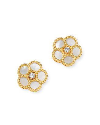 18K Yellow Gold Daisy Mother-of-Pearl & Diamond Stud Earrings - 100% Exclusive | Bloomingdale's (US)