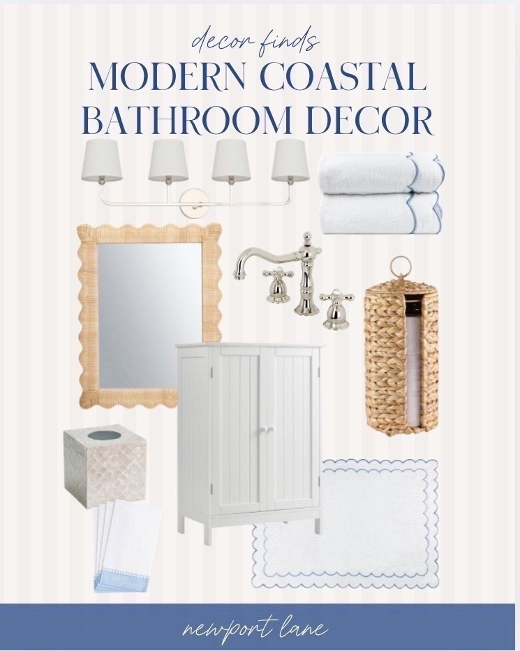 My coastal bathroom decor brings blue and white accents, natural textures, and seaside-inspired pieces for a fresh, spa-like feel. I love how these curated coastal bathroom finds make the space feel bright, breezy, and designer-inspired. 

#LTKSaleAlert #LTKU #LTKHome