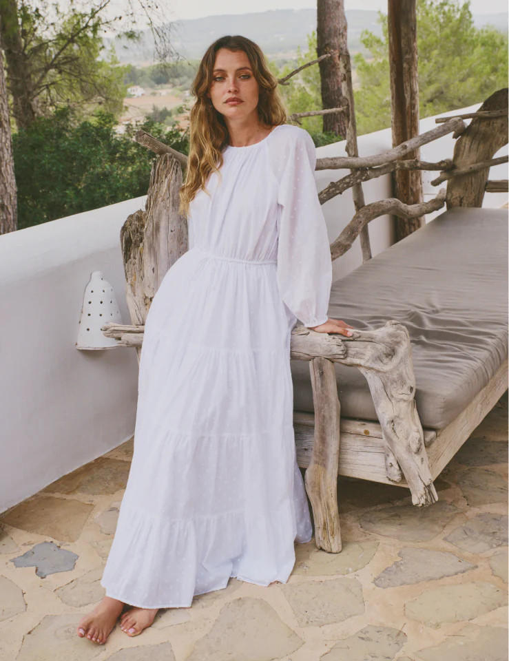 White Embroidered Tie Waist Aarti Smock Maxi Dress
  

  
    £89.00 | Nobody's Child