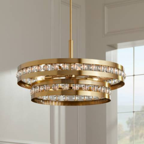 Stiffel Artyom 32" Wide Warm Gold Finish 6-Light Ring Pendant - #507N0 | Lamps Plus | Lamps Plus