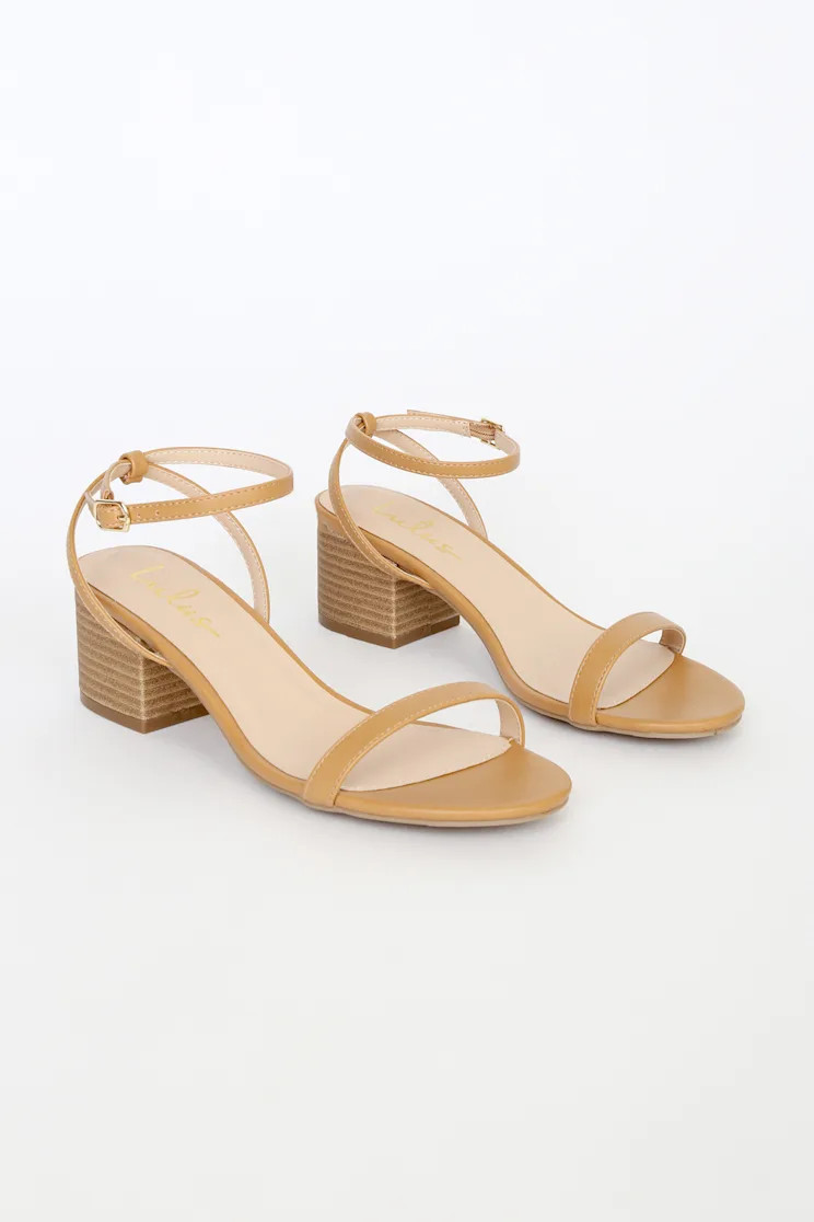 Julie Tan Stacked Ankle Strap Heels | Lulus (US)