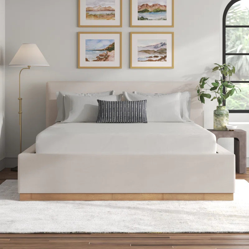 Delpha Grounded Upholstered Wood Base Bed | Wayfair North America