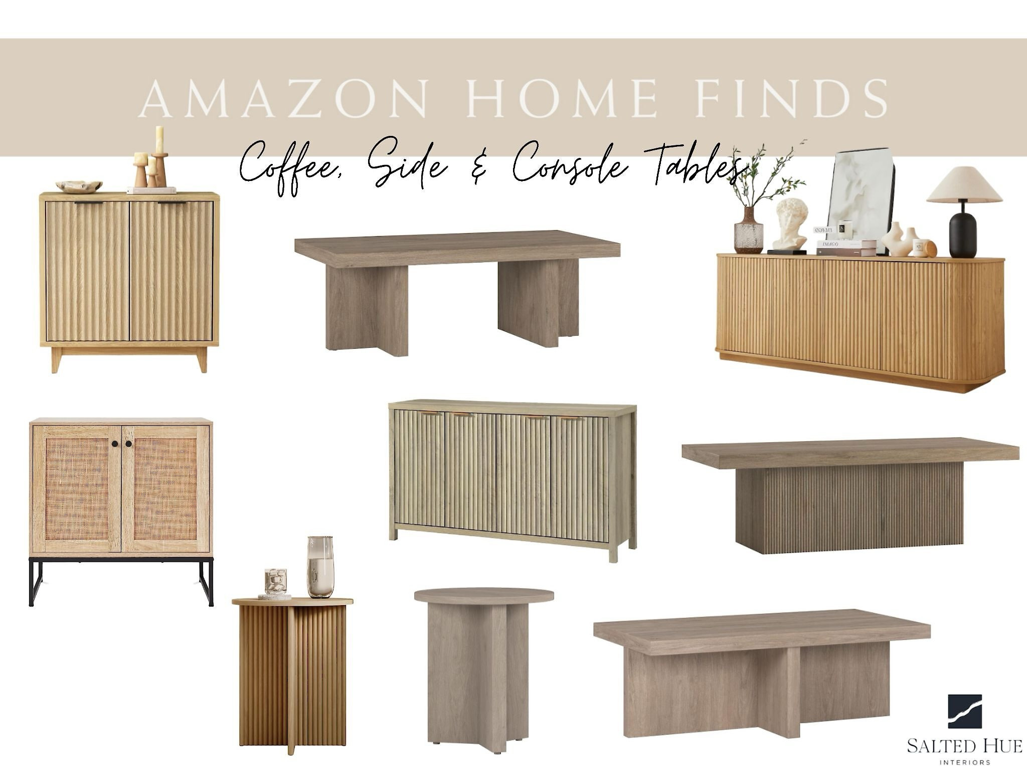 Coffee tables. Side tables. Console tables. Living room. Accent table. End table. Reeded table. Fluted table  

#LTKHome #LTKSaleAlert