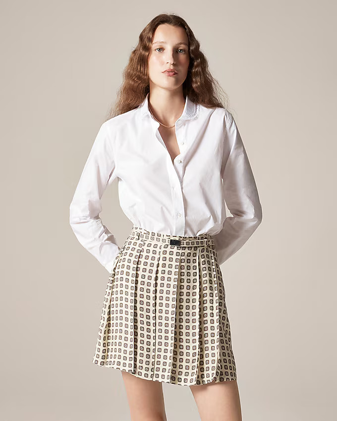Jules lace-collar shirt in cotton poplin | J. Crew US