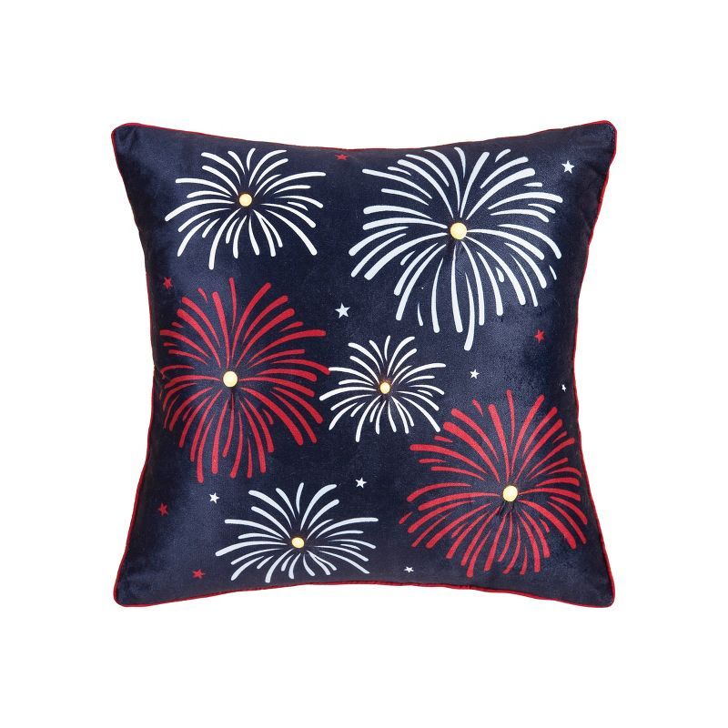 C&F Home 18" x 18" Fireworks Light-Up LED July 4th Light-Up Throw Pillow | Target