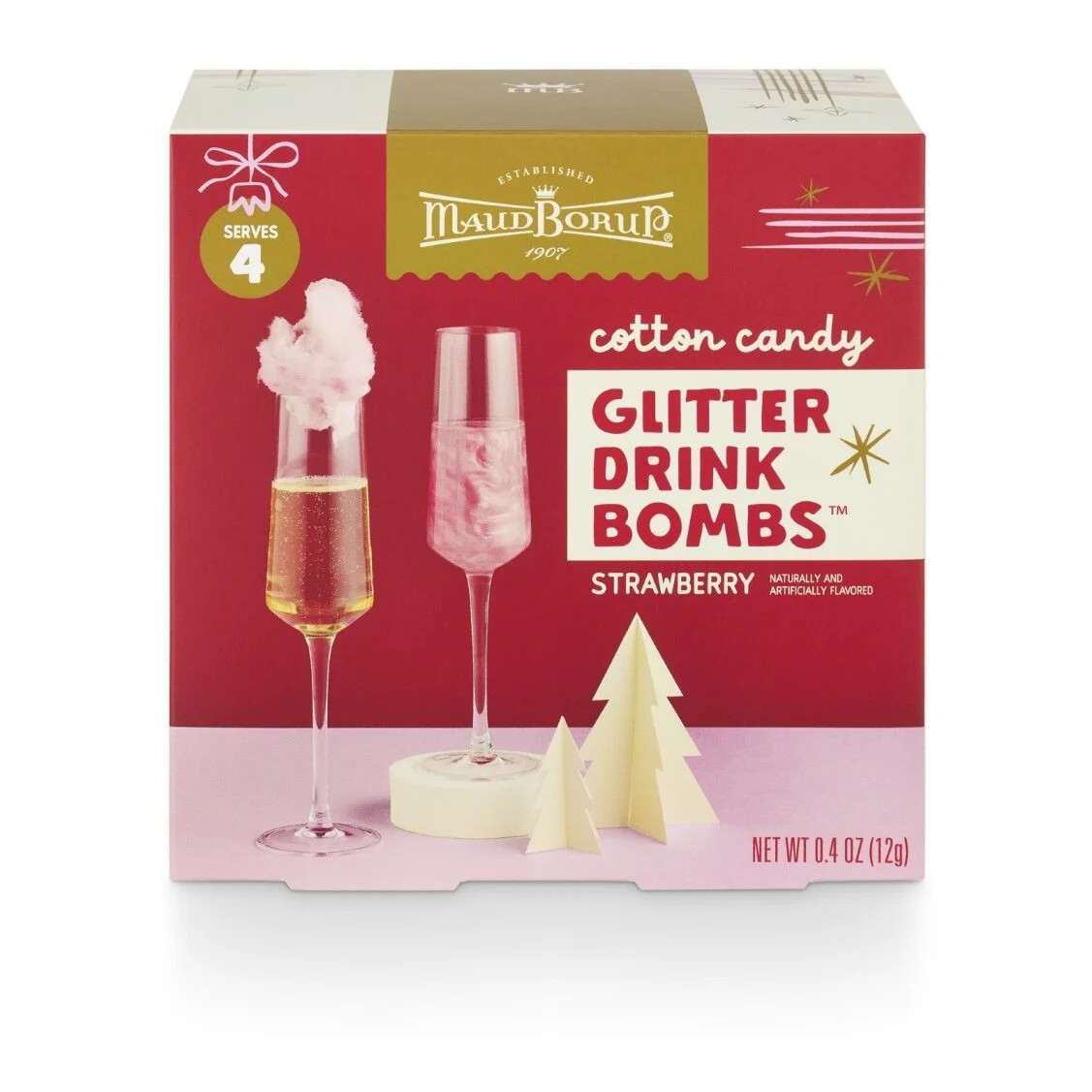 Maud Borup Deluxe Cotton Candy Glitter Drink Bombs, 4 count | Walmart (US)