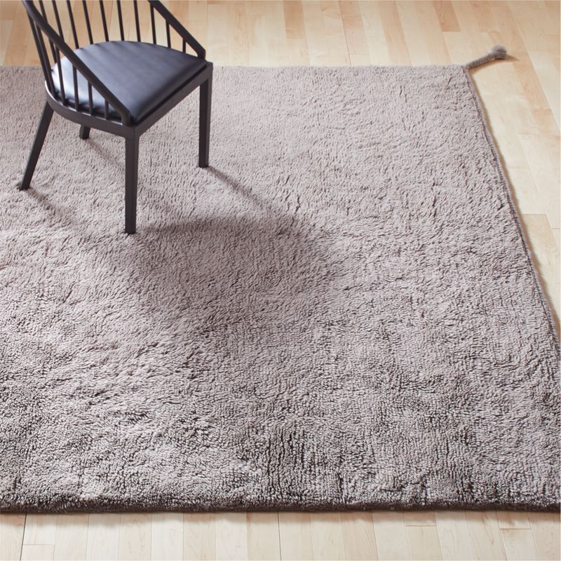 Ravel New Zealand Wool Shag Mauve Rug | CB2 | CB2