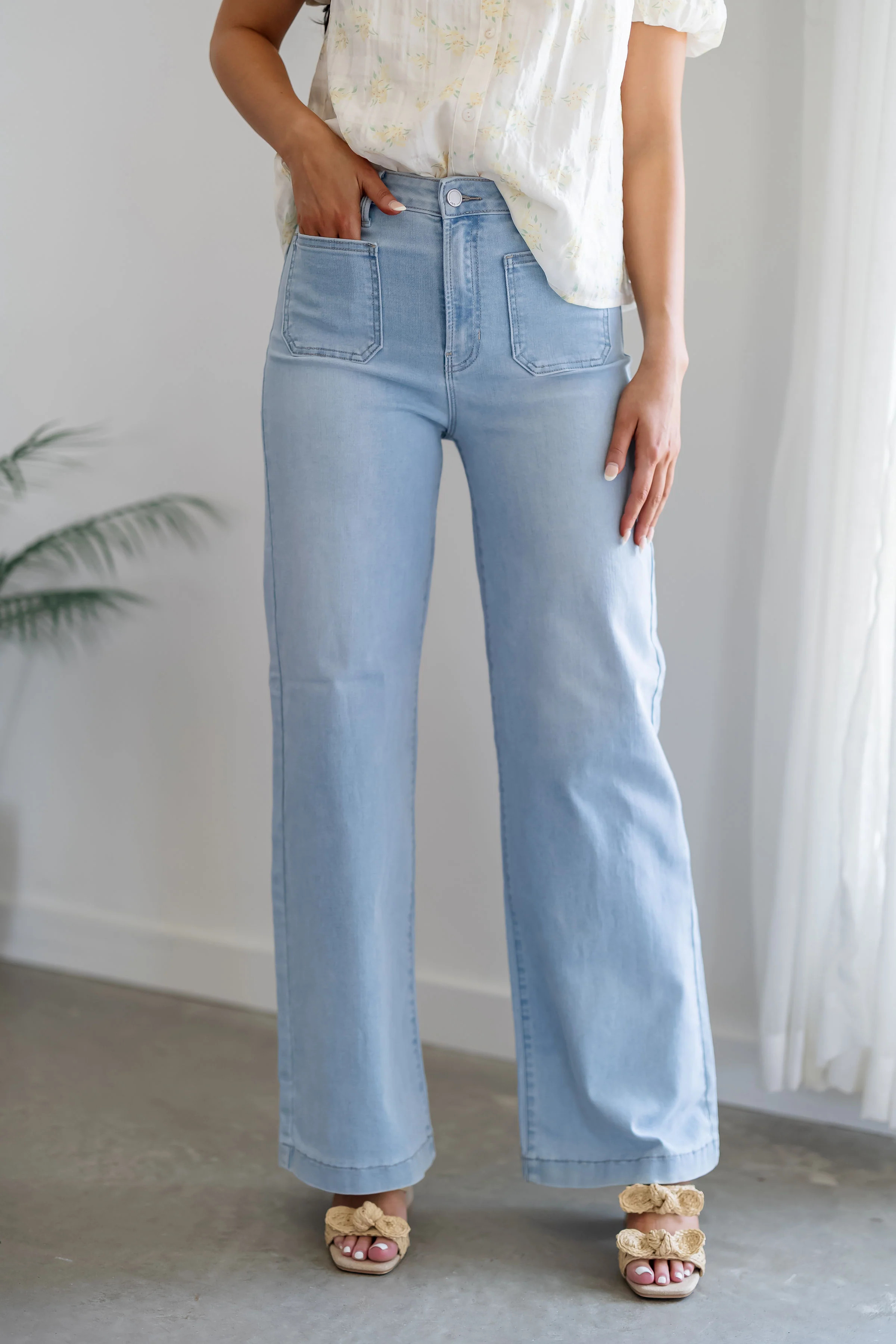 Dean Mini Patch Pocket Wide Jeans - FINAL SALE 28 | Landry Kate