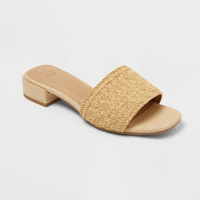Women’s Grace Sandals with Memory Foam Insole - A New Day™ Natural 9.5 | Target