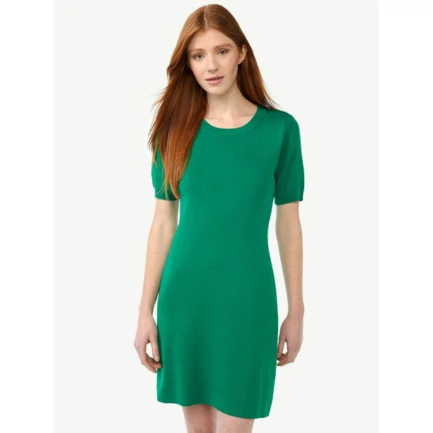 Free Assembly Women's Sweater Mini Dress with Short Sleeves | Walmart (US)