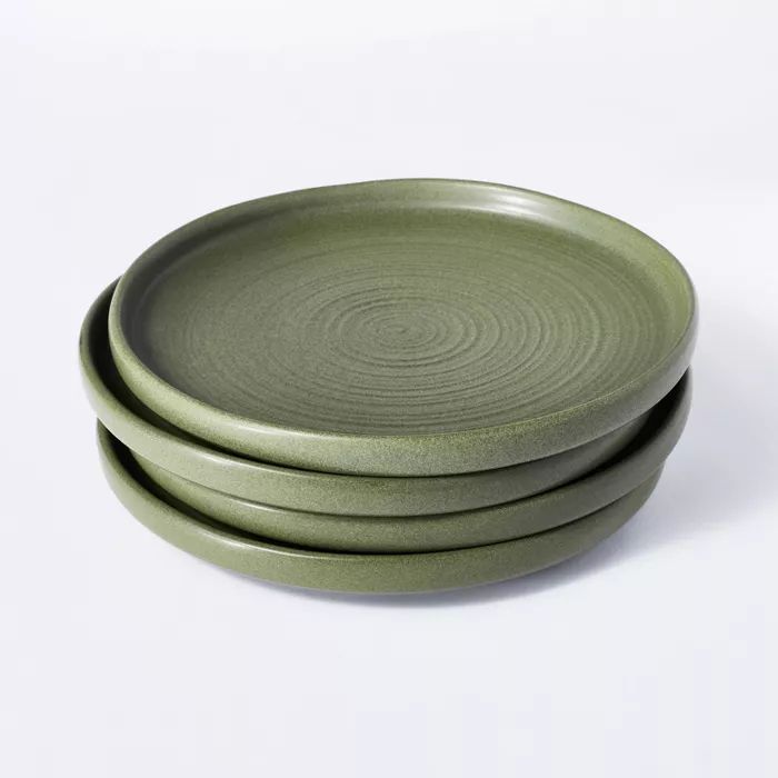 10" 4pk Stoneware Dinner Plates Green - Threshold™ designed with Studio McGee | Target