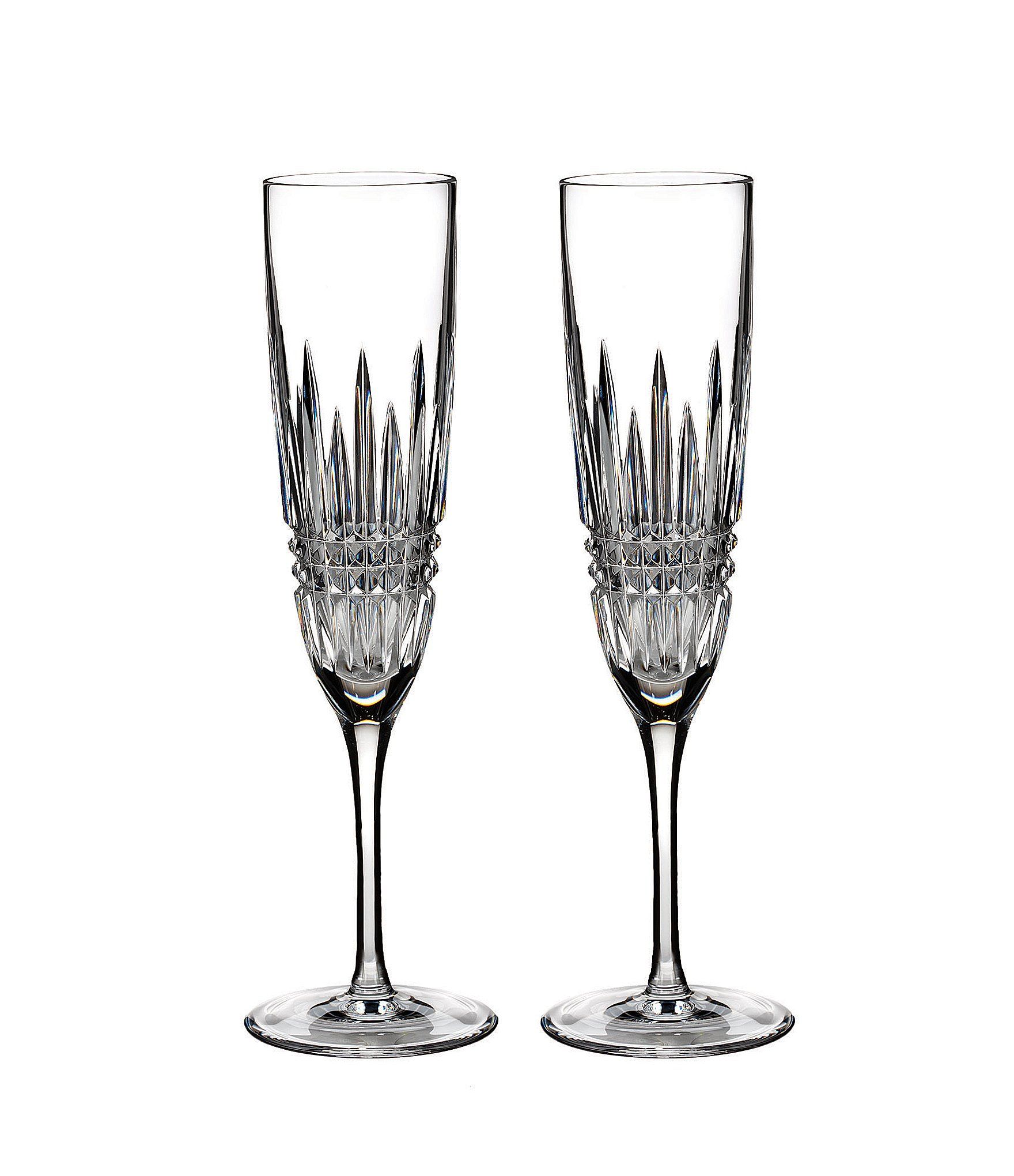 Lismore Diamond Crystal Champagne Flute Pair | Dillards