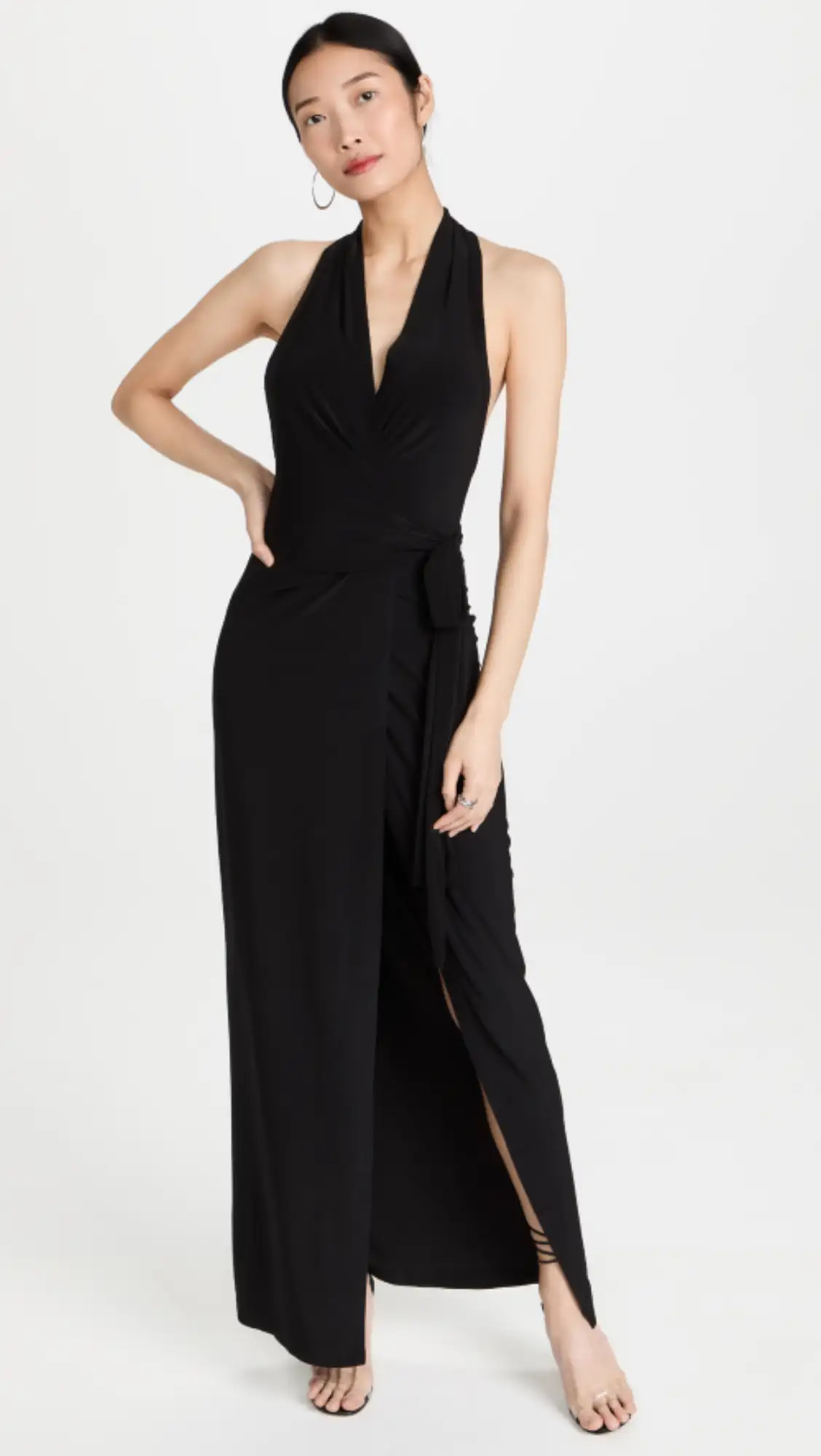 Norma Kamali Halter Wrap Straight Gown | Shopbop | Shopbop