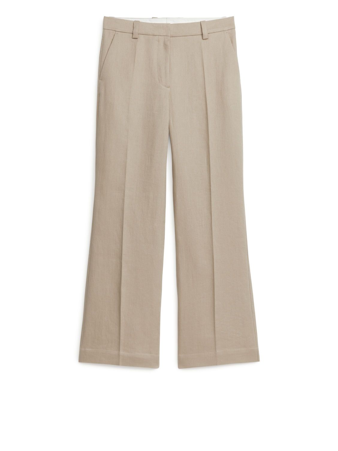 Textured Linen Trousers - Brown | ARKET (US&UK)