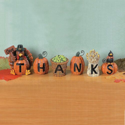 Give Thanks Thanksgiving Blocks - Home Decor - 6 Pieces -Fall Decorations 887600034358 | eBay | eBay US