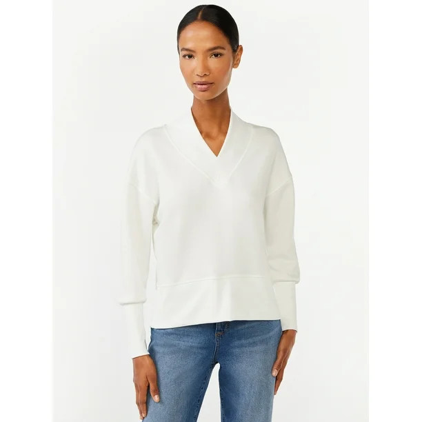 Scoop Women's Scuba Knit Sweatshirt - Walmart.com | Walmart (US)