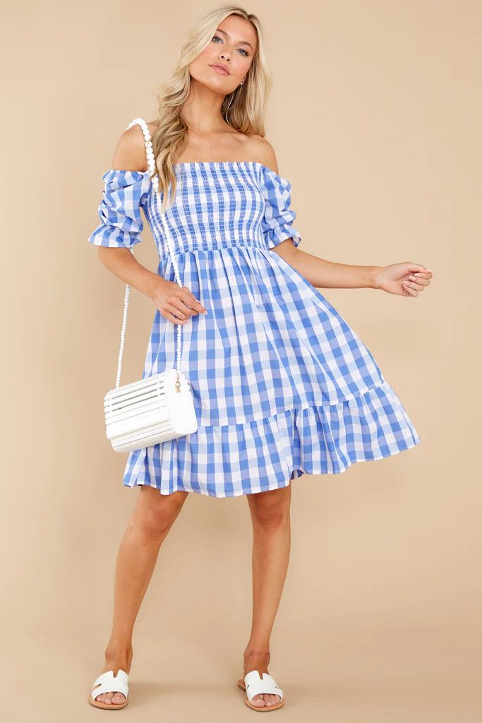 Picnic In Paradise Blue Gingham Dress | Red Dress 