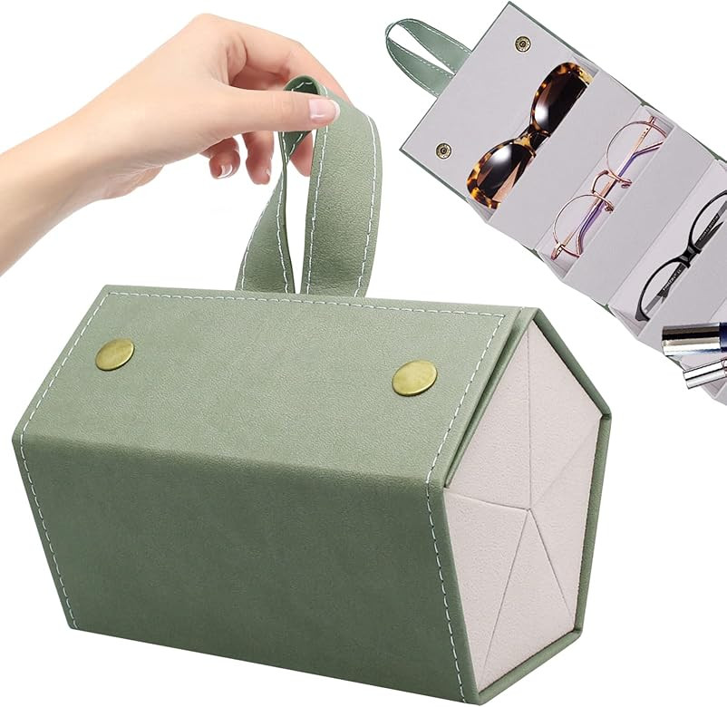 ANYGIFT Travel Sunglasses Organizers Sunglass Travel Case Sunglass Travel Case for Multiple Pairs... | Amazon (US)