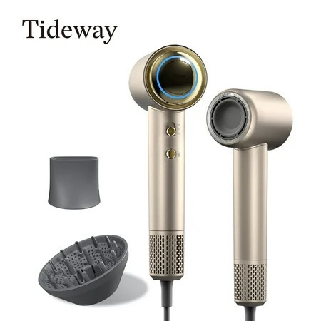 Tideway Official Shop | Tideway H11 Aura High-Speed Hair Dryer with Diffuser | Gold | 110 000 RPM Brushless Motor | Plasma Technology for Frizz-Free & Healthy Hair | Walmart (US)