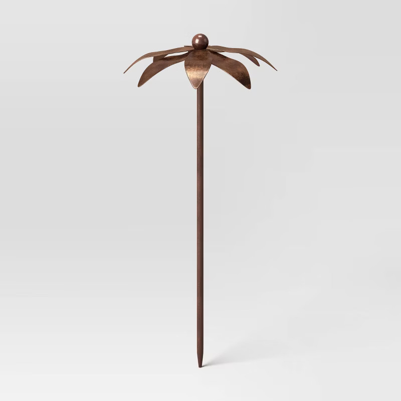 12" Flower Petal Metal Pot Stake Copper - Smith & Hawken™ | Target