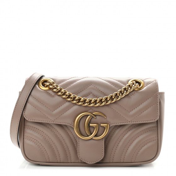 GUCCI Calfskin Matelasse Mini GG Marmont Shoulder Bag Porcelain Rose | FASHIONPHILE | Fashionphile