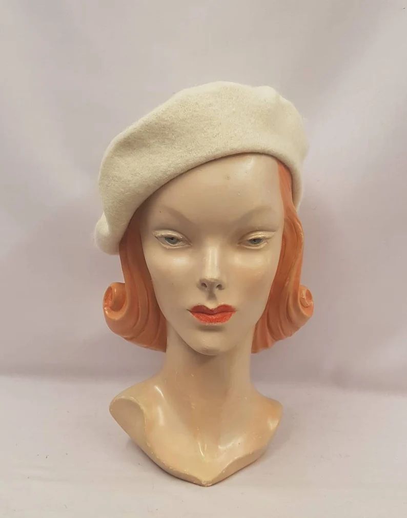Cream 100% Pure New Wool Timeless Classic 1930's 1940's Vintage style Beret | Etsy (UK)
