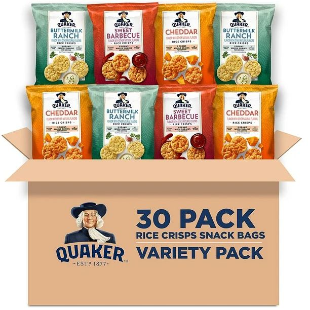 Quaker Rice Crisps, Savory Mix, 0.67 oz Bags, Gluten Free, 30 Count - Walmart.com | Walmart (US)