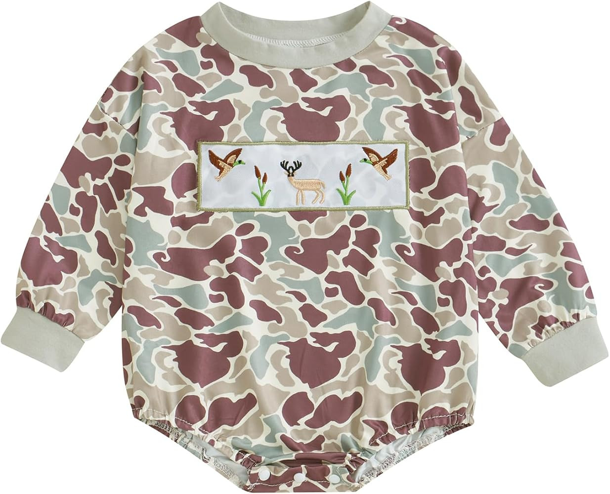 Baby Boys Duck Hunting Clothes Long Sleeve Camoflage Sweatshirt Romper Infant Fall Winter Outfits | Amazon (US)