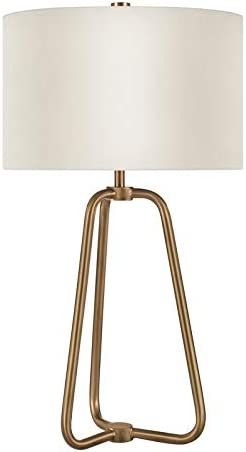 Marduk 25.5" Tall Table Lamp with Fabric Shade in Brass/White | Amazon (US)