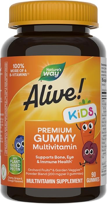 Nature's Way Alive! Children's Premium Gummy Multivitamin, Gluten Free, Made with Pectin, 90 Gumm... | Amazon (US)