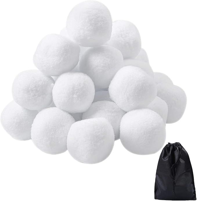 URATOT 20 Pack Indoor Snowball Fight Fake Snowball Soft and Realistic with Bags for Kids Adults W... | Amazon (US)