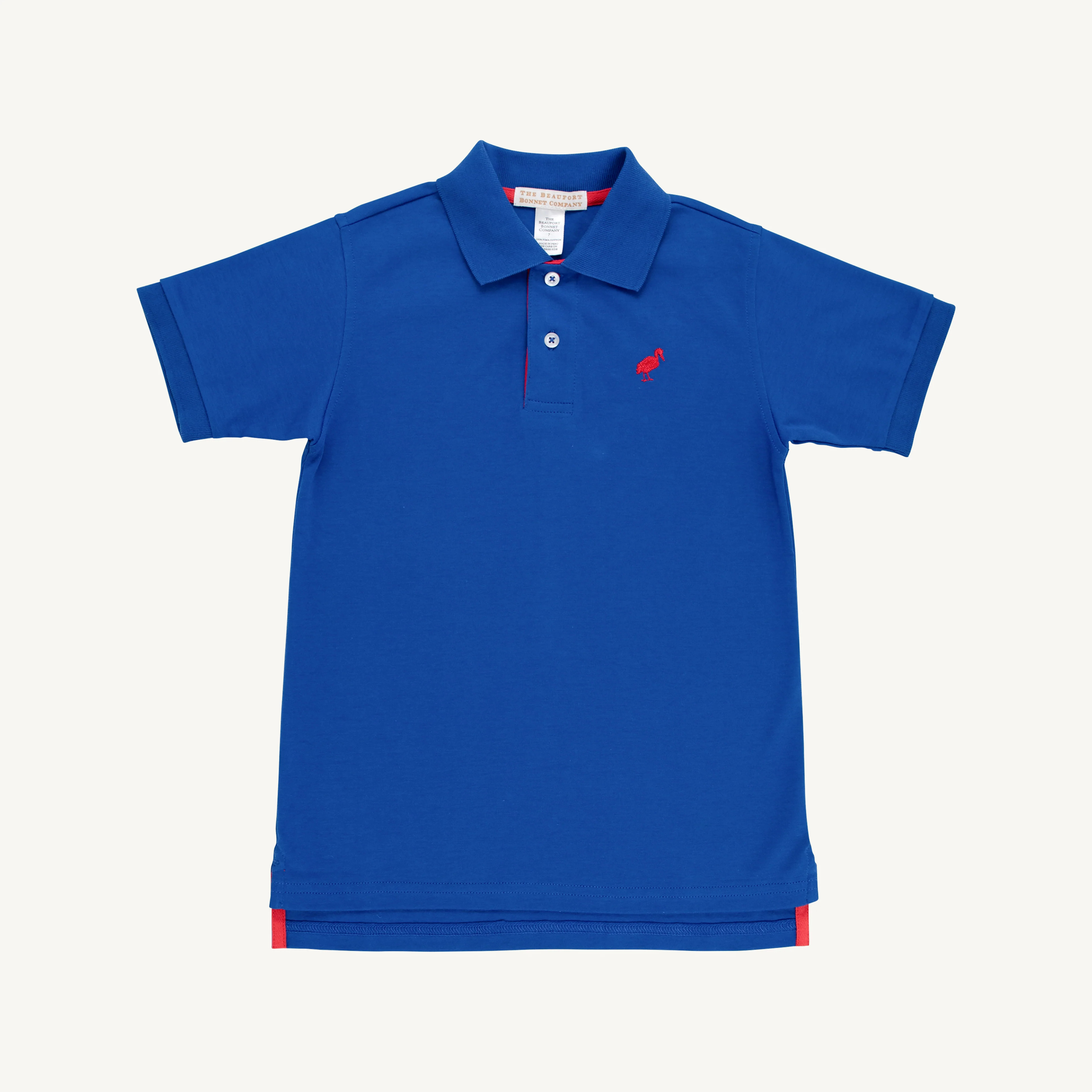 Prim & Proper Polo & Onesie - Rockefeller Royal with Richmond Red Stork | The Beaufort Bonnet Company