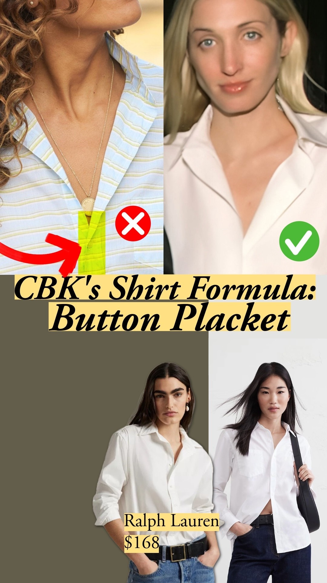 The “crisp” in crisp white shirt comes down to the button placket. If it folds onto itself, the shirt looks floppy (and messy) 🤍 Carolyn Bassette Kennedy | quiet luxury | white button up | wardrobe essentials | affordable luxury 

#LTKStyleTip #LTKWorkwear #LTKFindsUnder100

#LTKFindsUnder100 #LTKWorkwear #LTKStyleTip