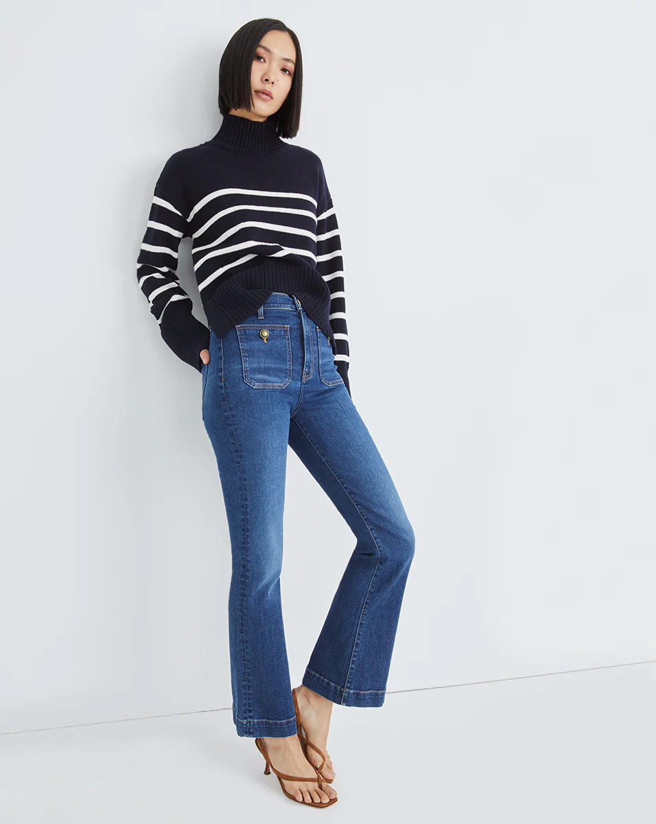 Carson Kick-Flare Jean | Patch Pockets | Veronica Beard
