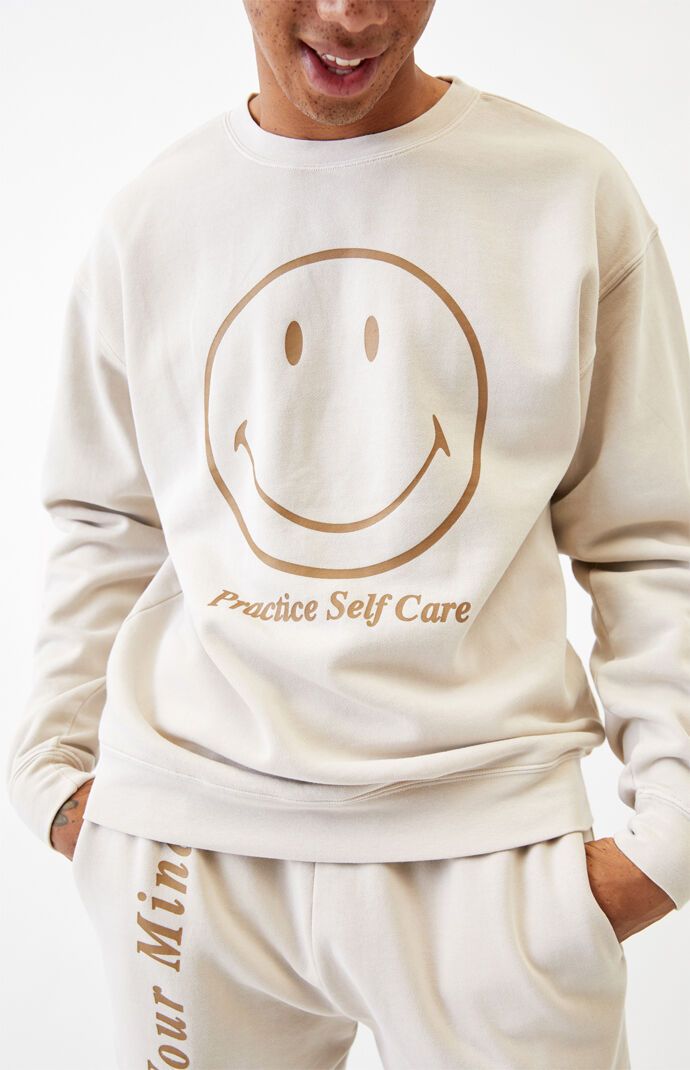 Smiley Self Care Crew Neck Sweatshirt | PacSun