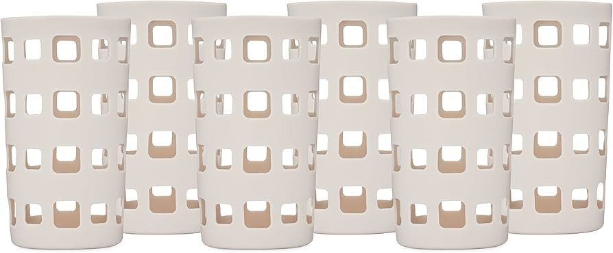 Silicone Glass Water Bottle Sleeves - 6-Pack of Protective Holders 16-18 oz Capacity - Anti-Slip ... | Amazon (US)