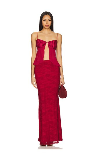 Ceci Maxi Skirt Set in Wine | Revolve Clothing (Global)
