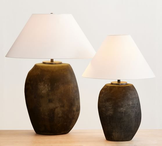 Saratoga Rustic Glass Table Lamp | Pottery Barn (US)