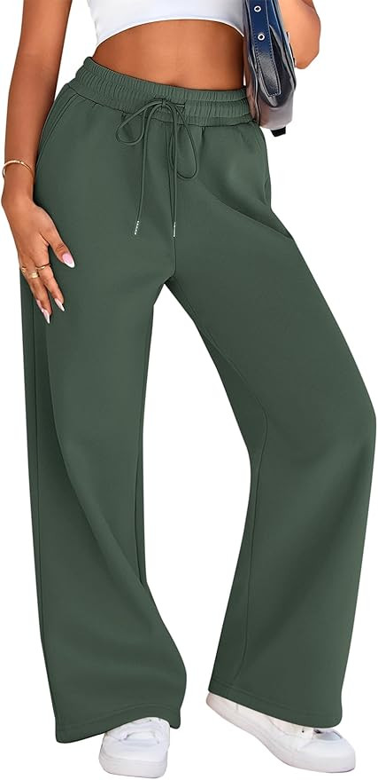 SimpleFun Wide Leg Sweatpants Women Baggy Fleece Pants Drawstring Workout Sweat Pants with Pocket... | Amazon (US)