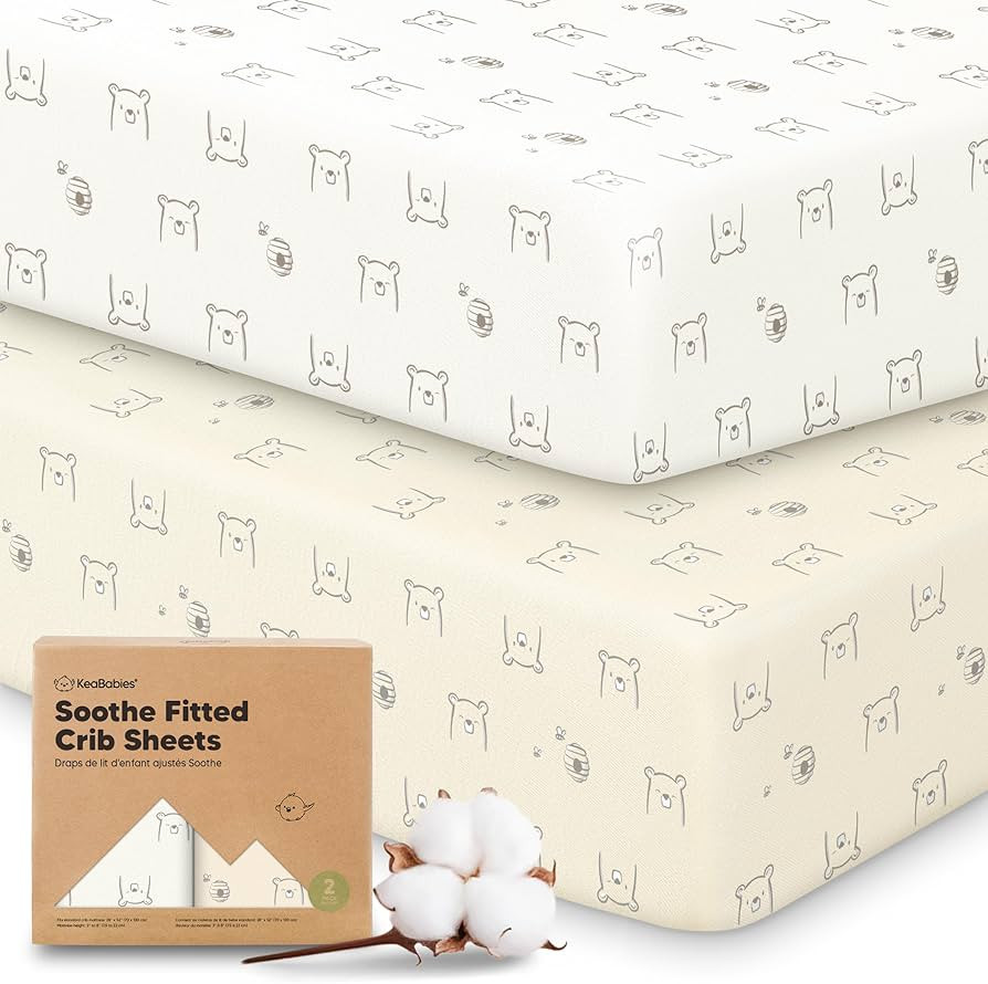 KeaBabies 2-Pack Organic Crib Sheets for Boys, Girls - 52x28 Fitted Crib Mattress Sheet Neutral, ... | Amazon (US)