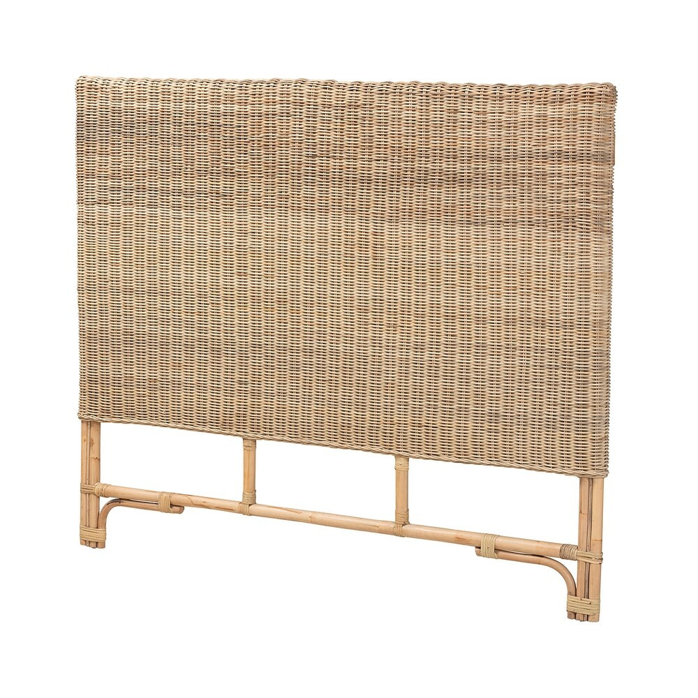 Cantara Modern Bohemian Natural Rattan Queen Size Standalone Headboard - Bed Bath & Beyond - 3611... | Bed Bath & Beyond