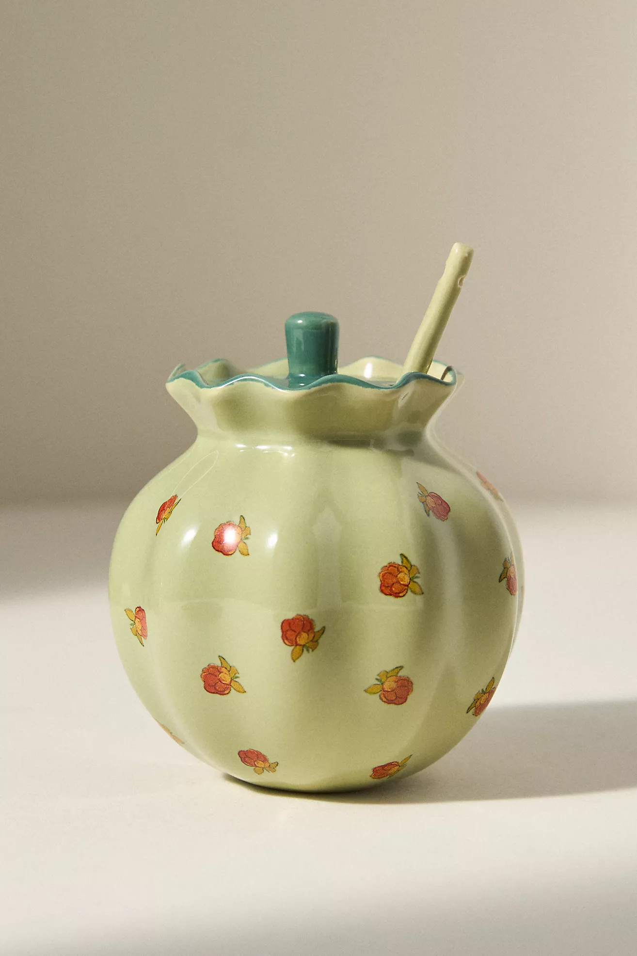 Georgie Handpainted Decaled Stoneware Honey Pot | Anthropologie (US)