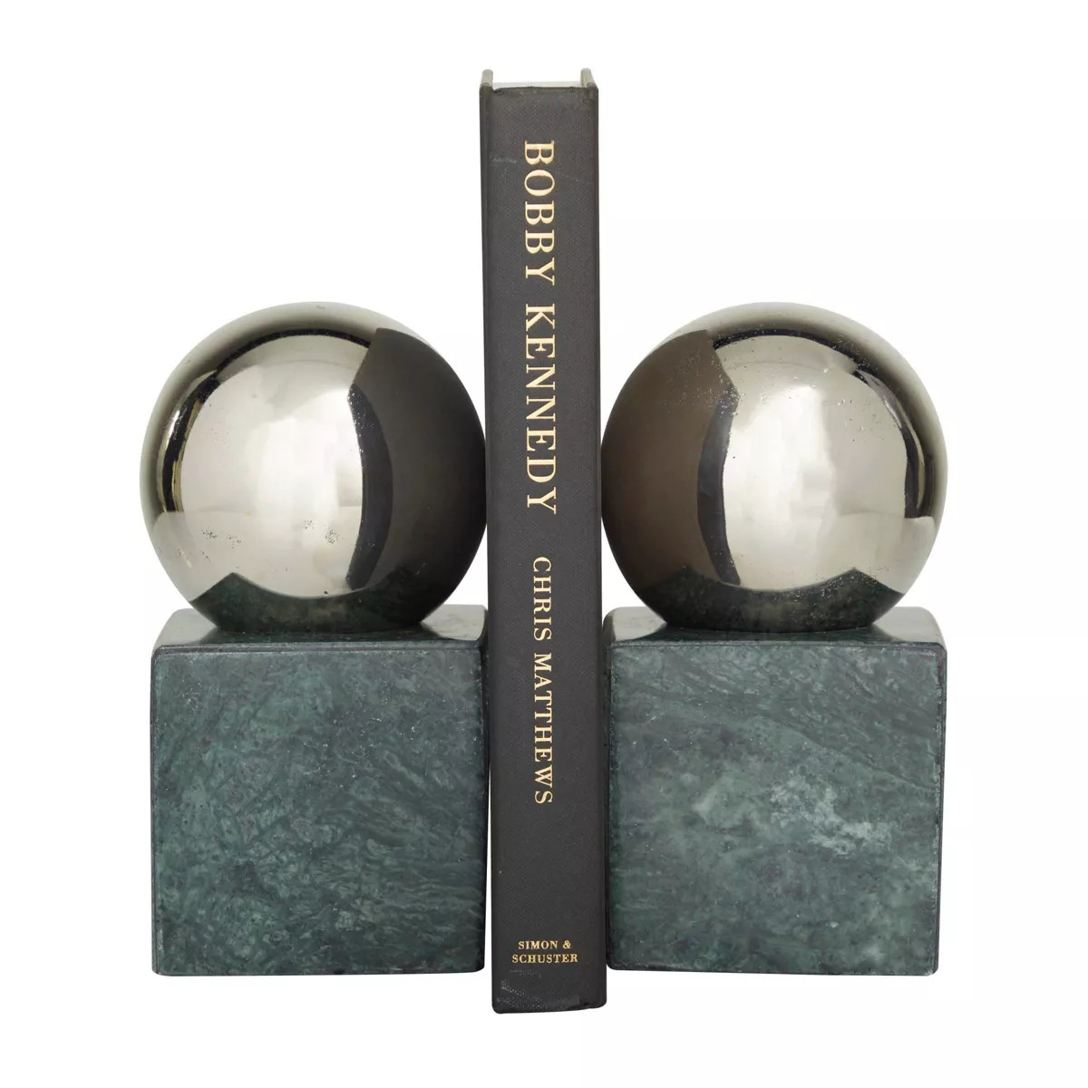 Set of 2 Marble Orb Bookends Silver – CosmoLiving by Cosmopolitan | Target