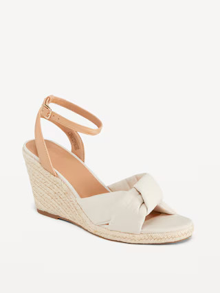 Knotted Canvas Espadrille Wedge Sandals for Women | Old Navy (US)