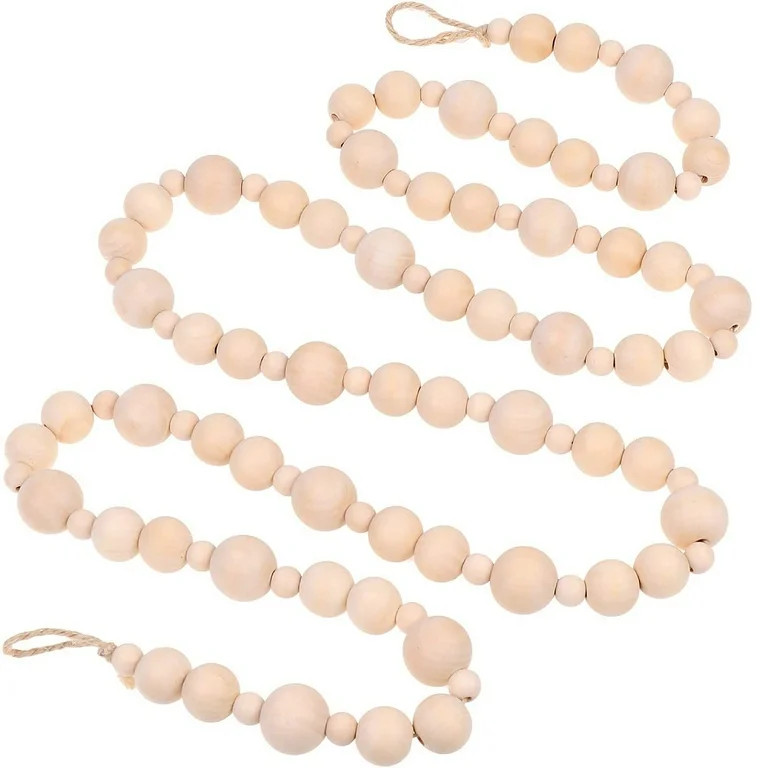 Wood Bead Garland Extra-Large Wooden Beads Garland 7-ft Wooden Bead Garland Decor Farmhouse Woode... | Walmart (US)