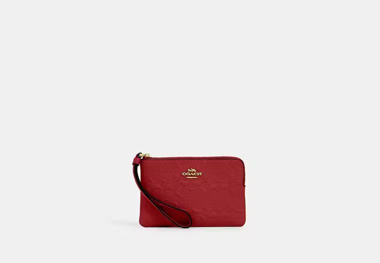 Corner Zip Wristlet In Signature Leather | Coach Outlet