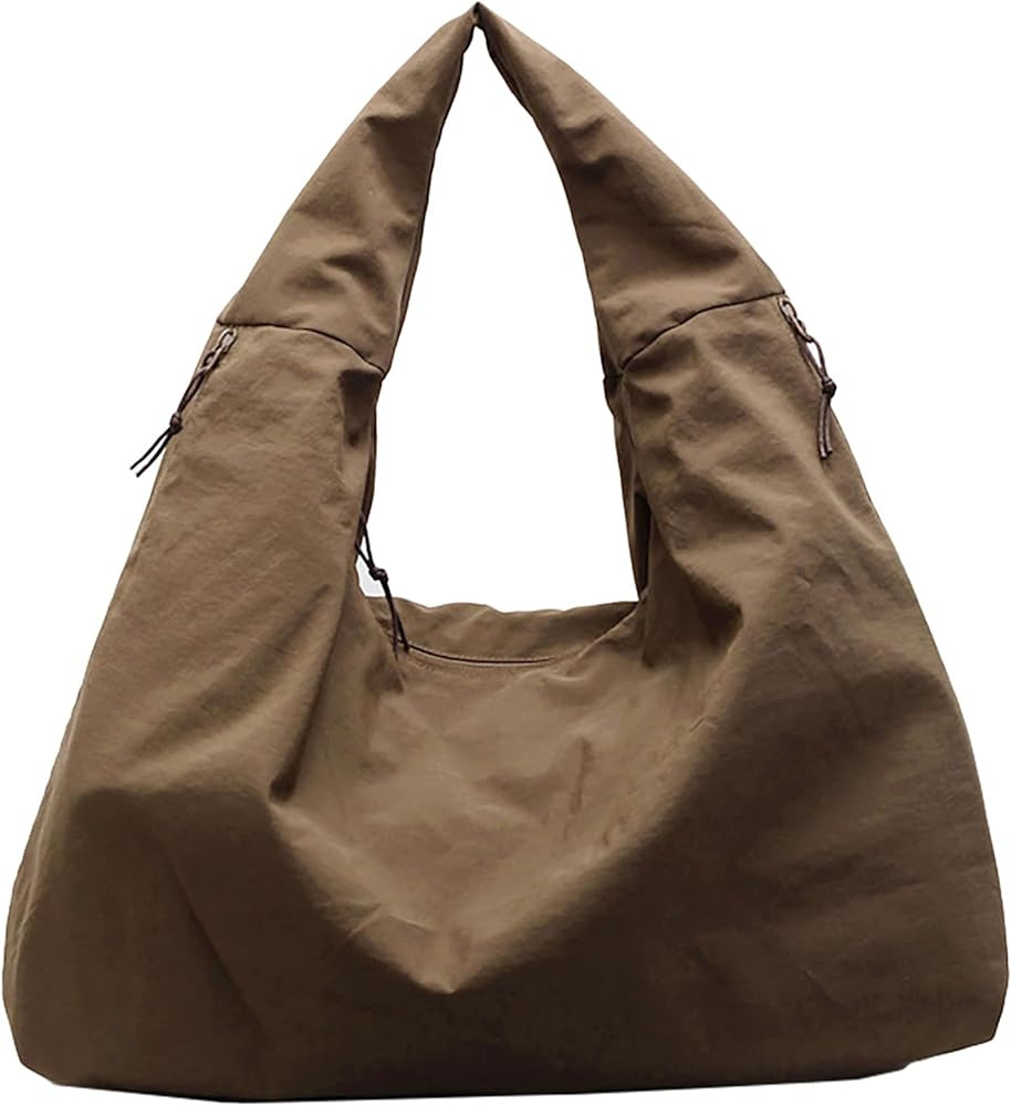 Obosoyo Slouchy Tote Bag 2025 Nylon Solid Pleated Handbag Men Women Large Shoulder Travel Gym Cas... | Amazon (US)