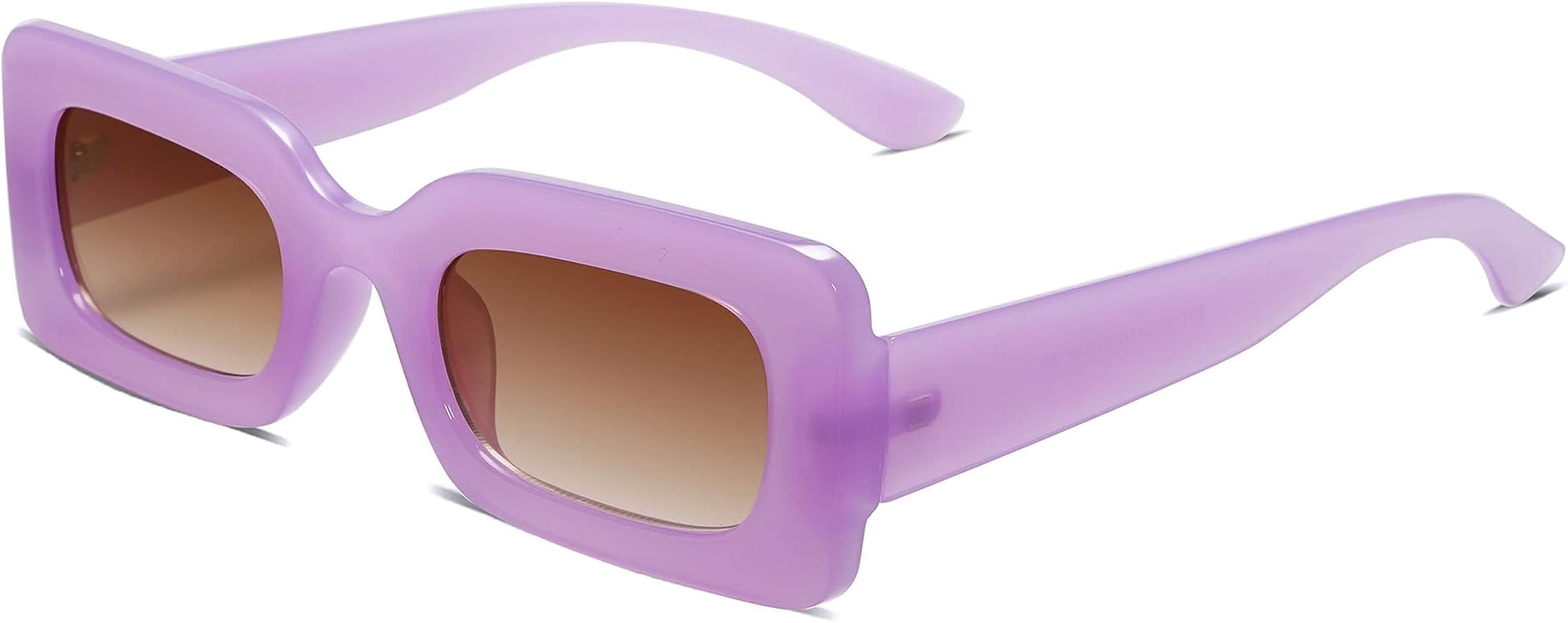 SOJOS Retro 90s Nude Rectangle Sunglasses Womens Mens Trendy Chunky Glasses | Amazon (US)