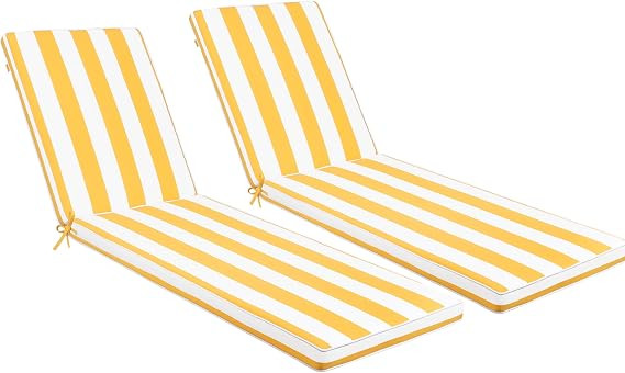 Outdoor Chaise Lounge Cushions 2 Pack, Weather-Resistant Patio Pool Lounge Cushions 74''L x 22''W... | Amazon (US)